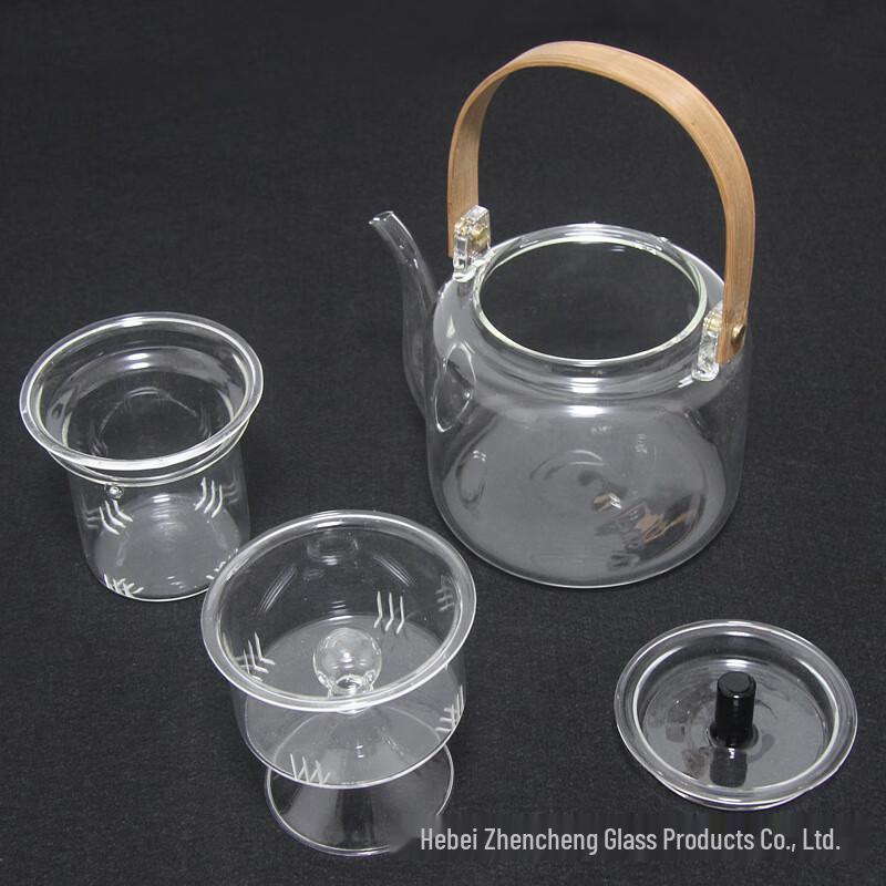 Shangqi Dual-Use Glass Teapot with Bamboo Handle