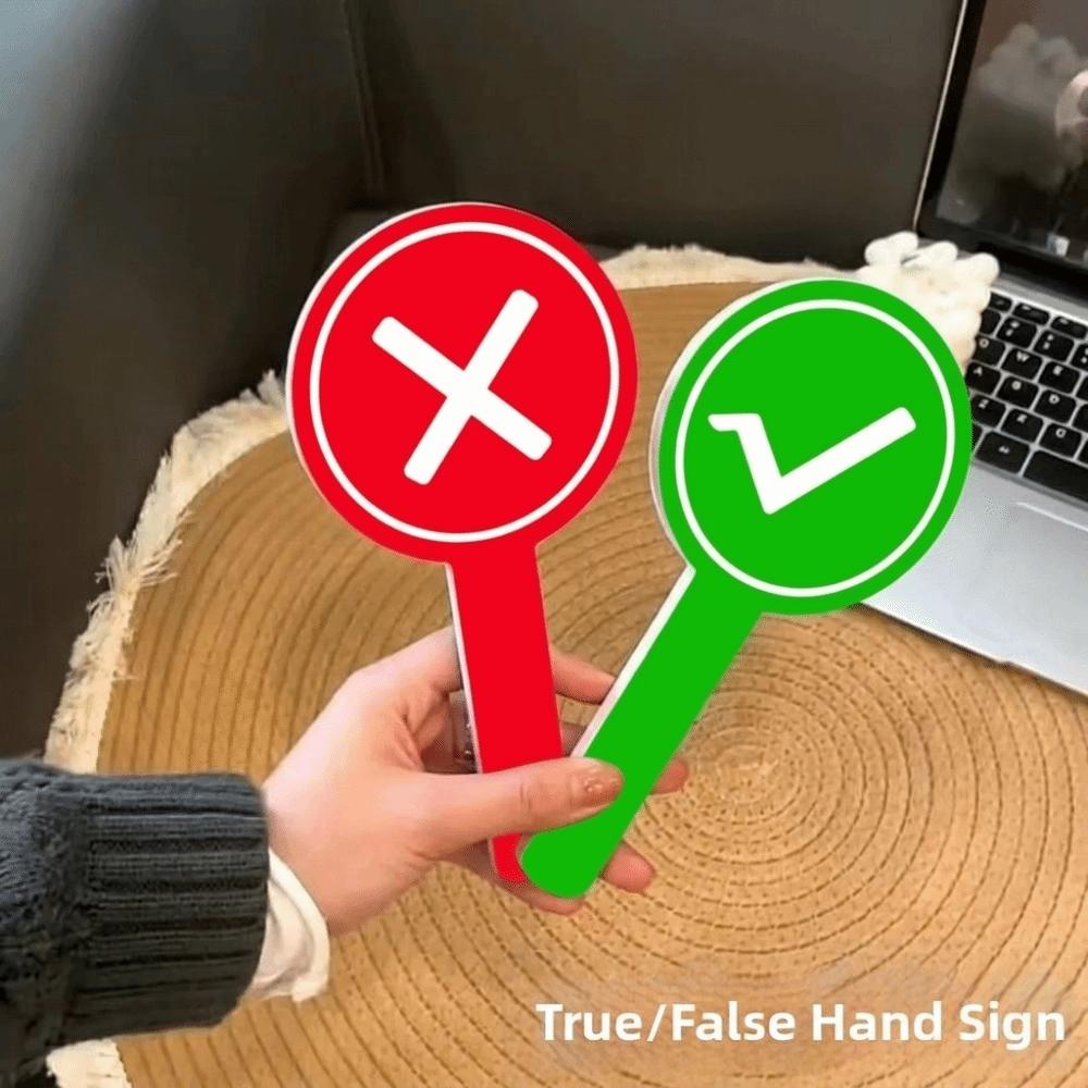 Correct Side Hand-Held Scoring Card Double-Sided Audience Voting Paddles  School Competition