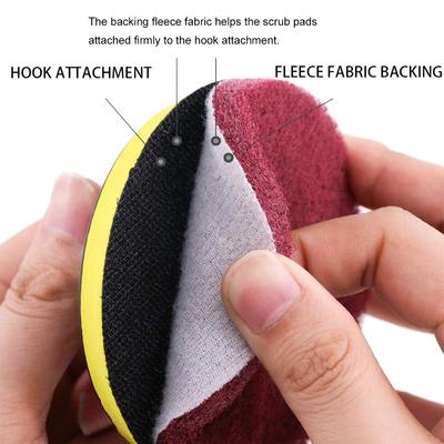11Pcs Scrubbing Cleaning Kit 4-inch Adhesive Plate Scrub Pads Scouring Pad Kit Compatible with Electric Drill for Carpet Glass Car Cleaning