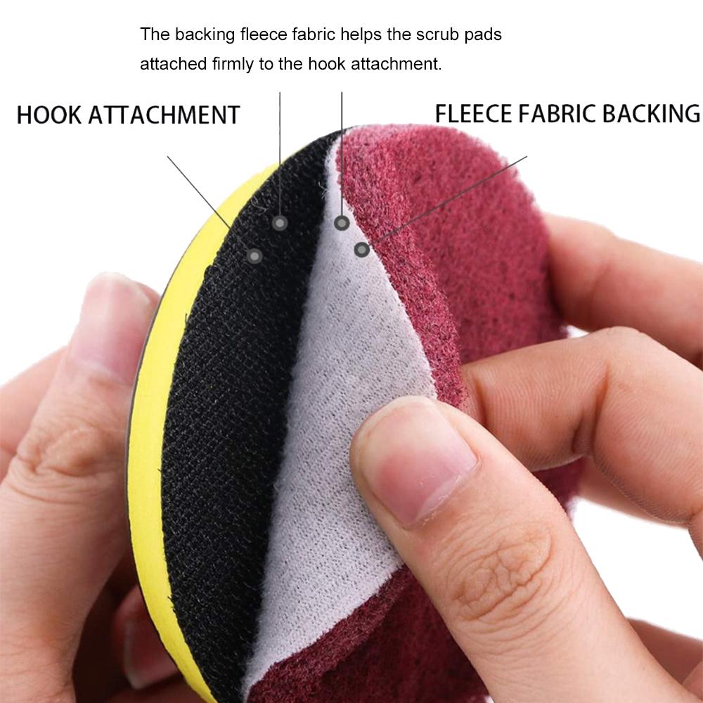 11 st skurrengöringssats 4-tums självhäftande platta skurkuddar Skursvampsats kompatibel med