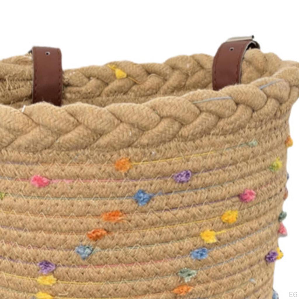 Dětský koš na kolo Dětský odnímatelný na popruhy Přední řídítka Tkaný z látky a provazu pro