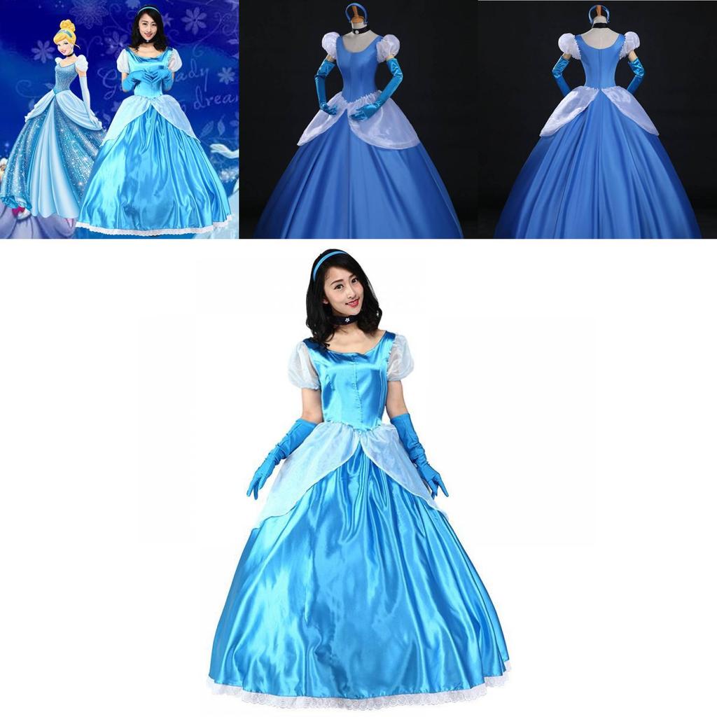 Premium Quality Gorgeous Princess Cinderella Cosplay Costume For Women With Accessories