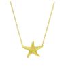 Women's Starfish Necklace: 925 Sterling Silver with Real Gold Electroplating, Exquisite Ocean Series Pendant, Fashionable & Elegant Design.