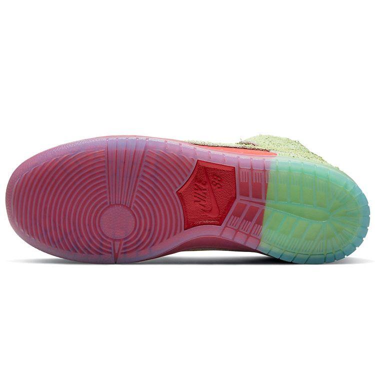 Nike Dunk High SB Strawberry Cough Unisex Sneakers Red University-Red Spinach-Green CW7093-600