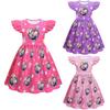 83029 Kids Girls Lily Lovebraids Printed Round Neck Ruffle Short Sleeves Dress