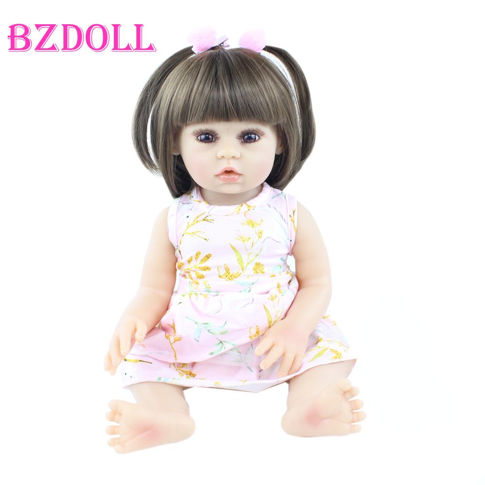 

BZDOLL 48 СМ Полное Мягкое Виниловое Тело Кукла Реборн Игрушки Для Девочки 19 Дюймов Младенцы Наряжают Подарок на День Рождения Ребенок Купается Игрушка для Сна vinyl body doll
