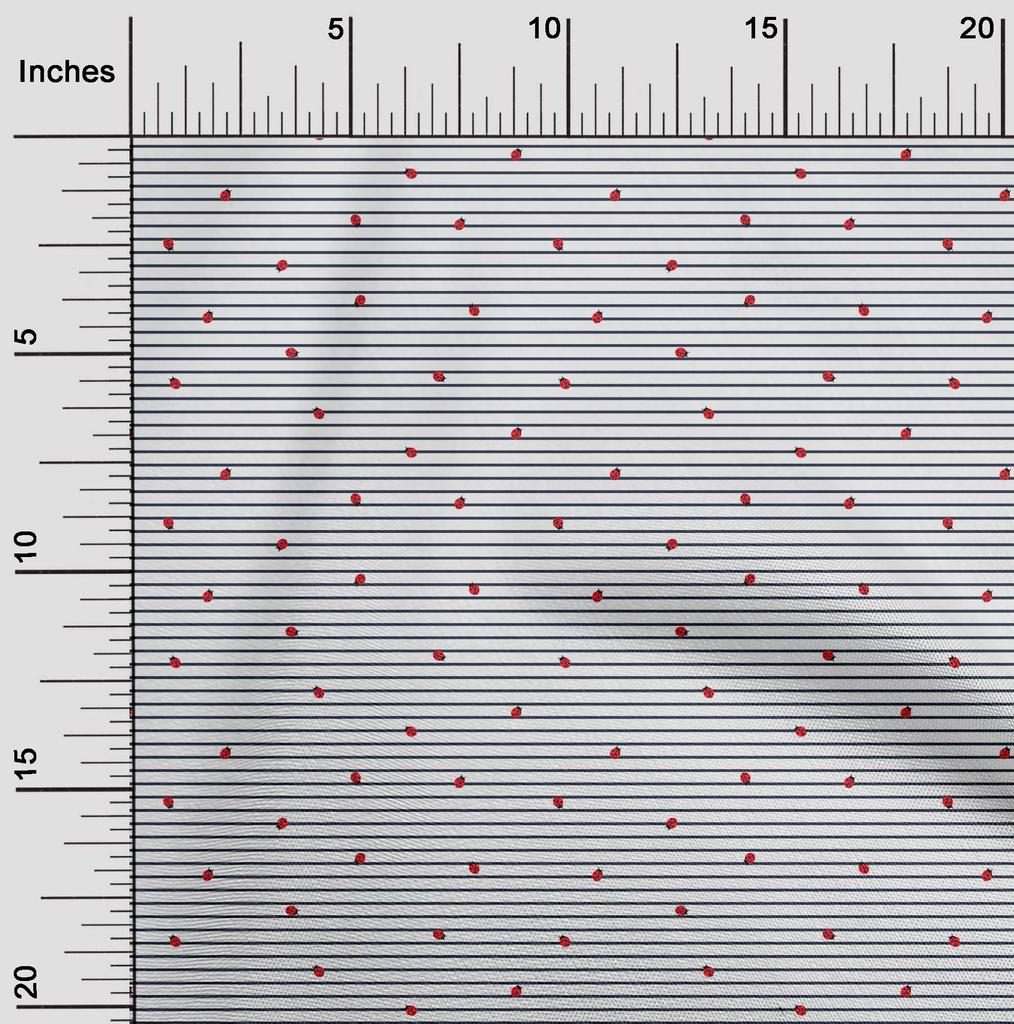 oneOone Cotton Flex Blue Fabric Bird Ladybird  Sewing Material Print Fabric By The Yard 40 Inch