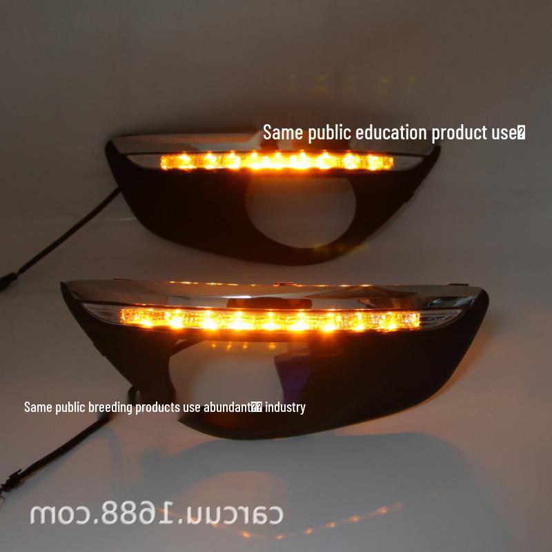 White Daytime Running Lights with Yellow Turn Signal for 2011-2012 Santa Fe