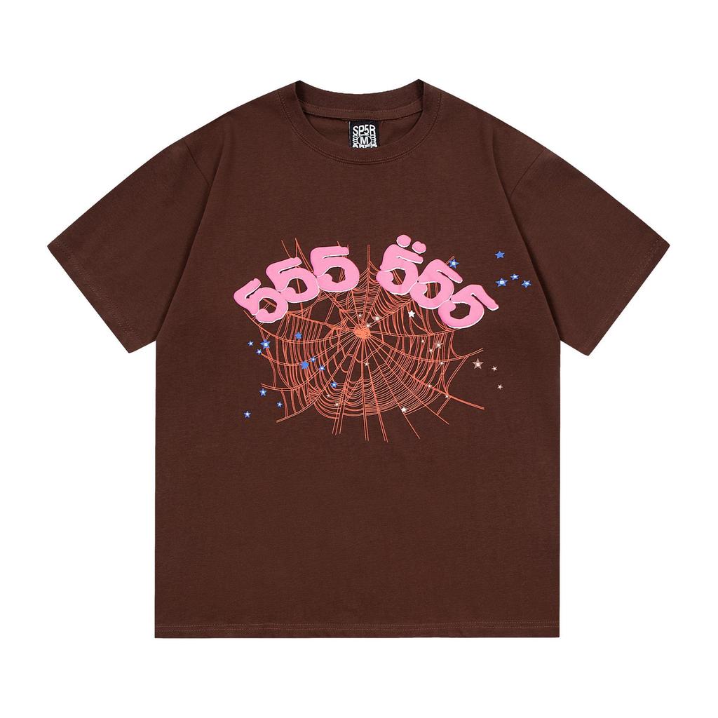 New Trendy Spider Web Print Short Sleeve Men's T-Shirt - Celebrity Style