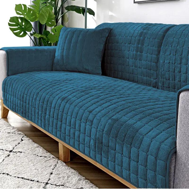 

Диван-полотенце, фланелевая подушка, универсальный декоративный чехол для дивана, подушка для дивана, плюшевая зимняя толстая нескользящая подушка для дивана 70x70