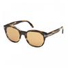 Tom Ford Sunglasses Round Full Rim  Dark Havana Frame And Brown Lens Ft118052e Brown