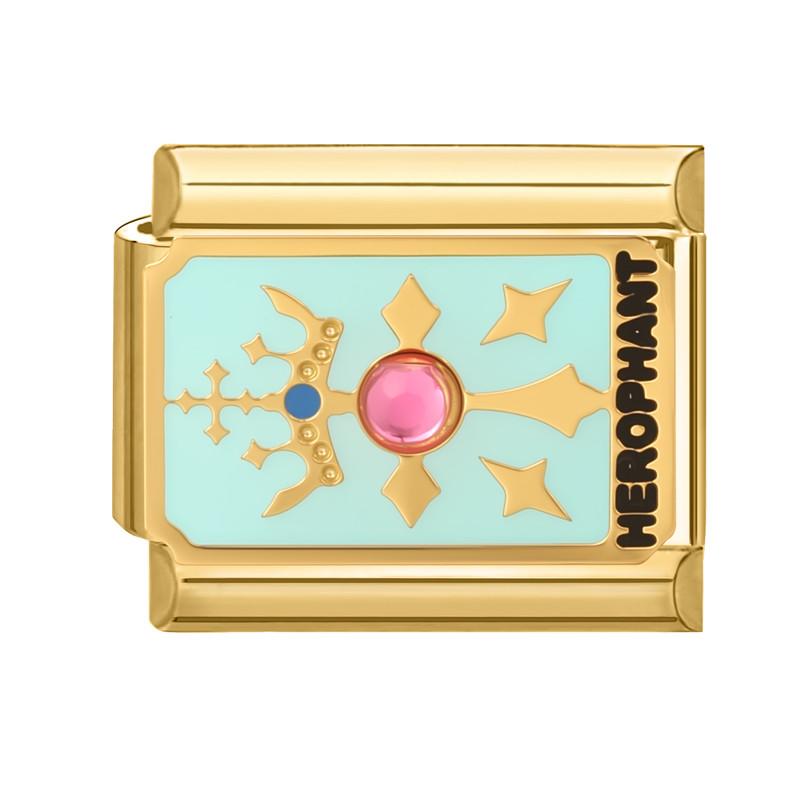 Vintage Tarot Card Heart Moon Star Sun Golden Charm Links Fit 9MM Stainless Steel Bracelet Women Men Jewelry Making DIY Beads