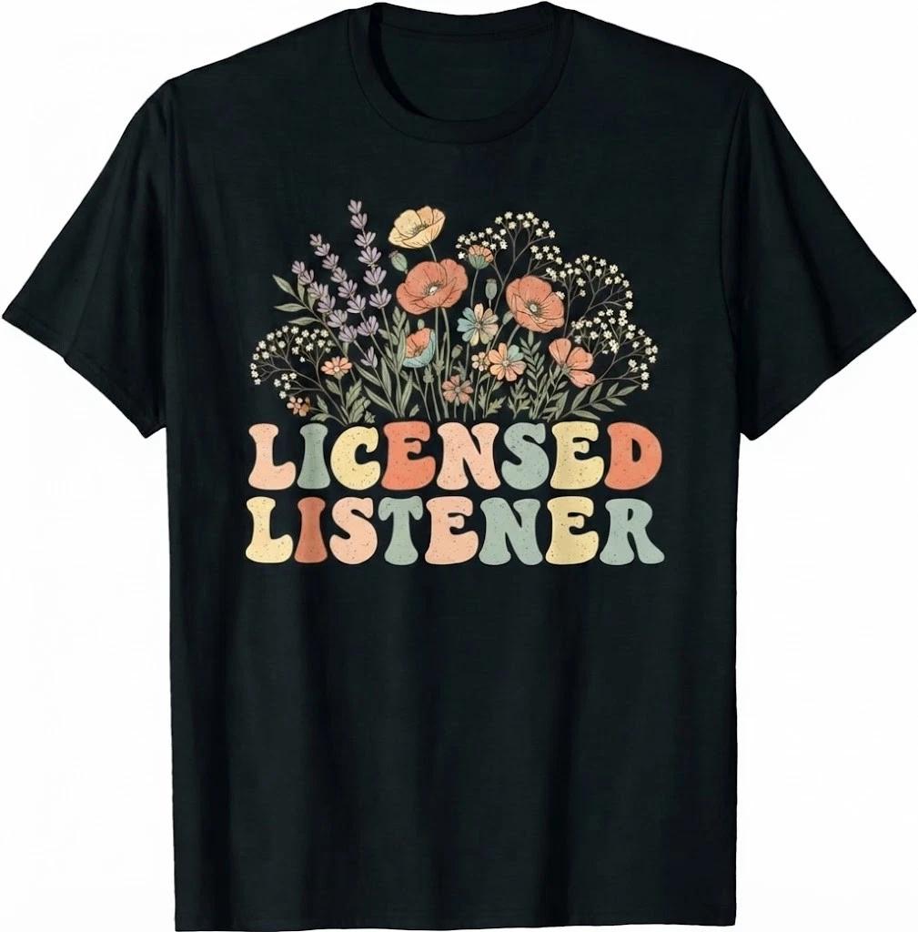 Mental Health School Counselor Therapy Licensed Listener T Shirt S