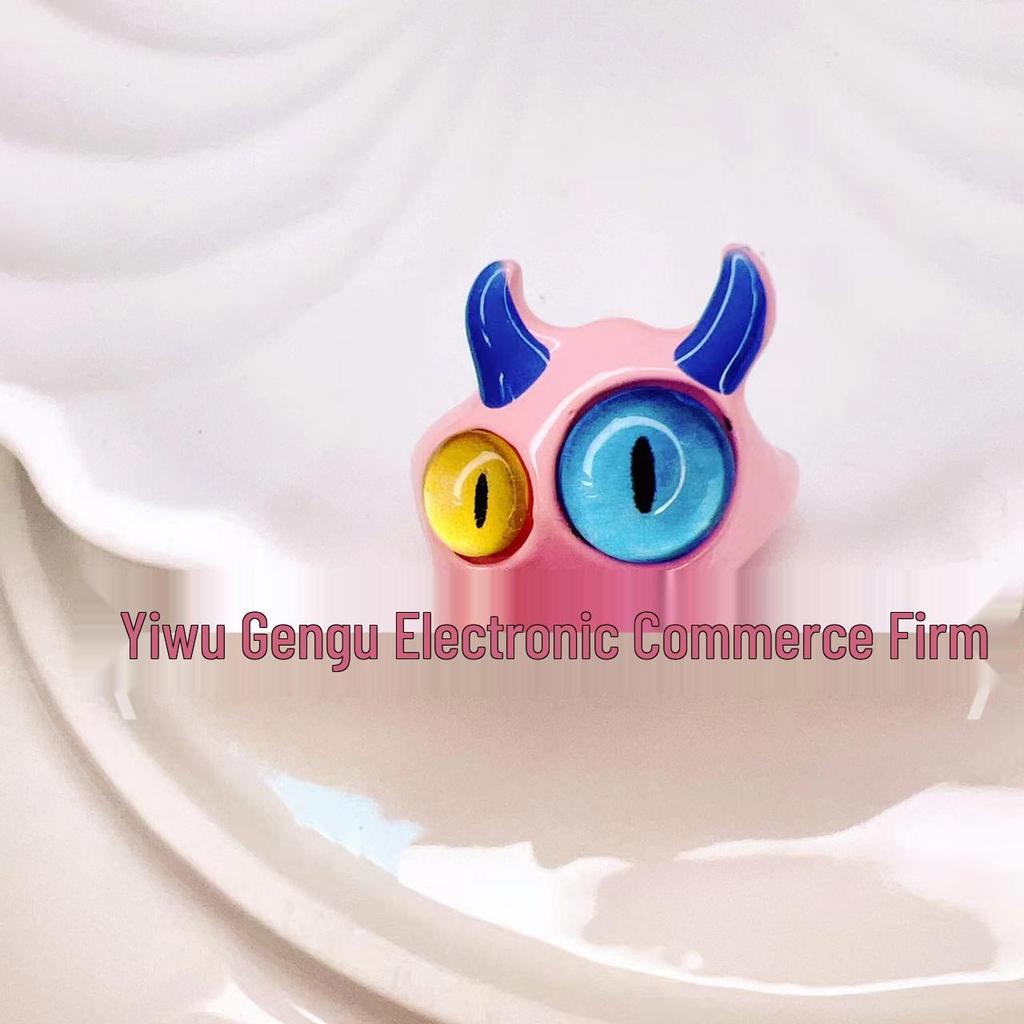 2024 Dopamine Little Devil Cartoon Ring - Childlike Monster Design for Students & Couples