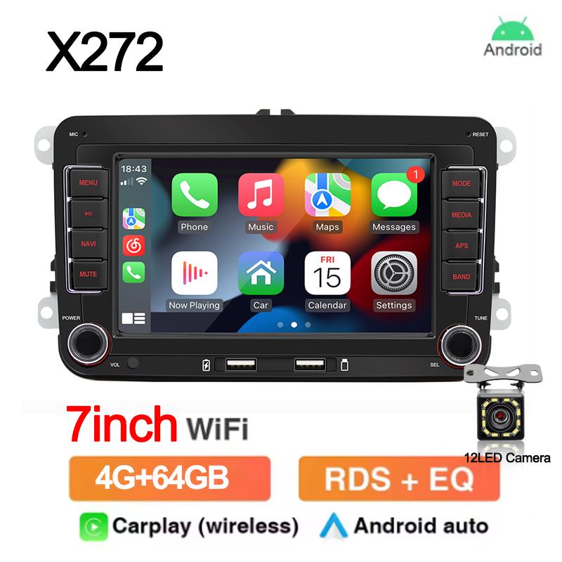 Universal Android 13 Car Radio Carpaly For VW Volkswagen Golf 5 Seat/Skoda/Passat/Polo Autoradio Multimedia Player BT GPS