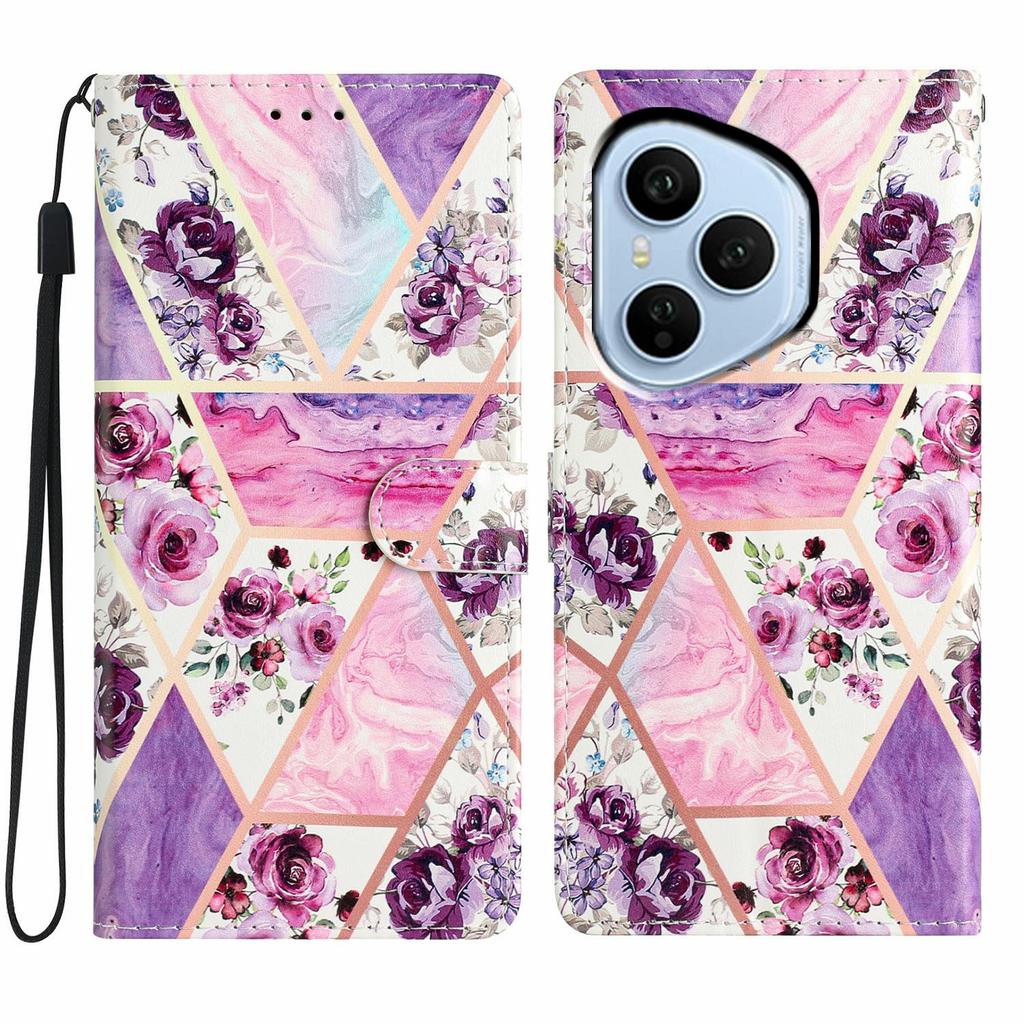 Pour Honor 400 Pro 5G (Global) Étui Portefeuille en Cuir PU avec Impression de Motifs, Support, Housse de Téléphone avec Lanière