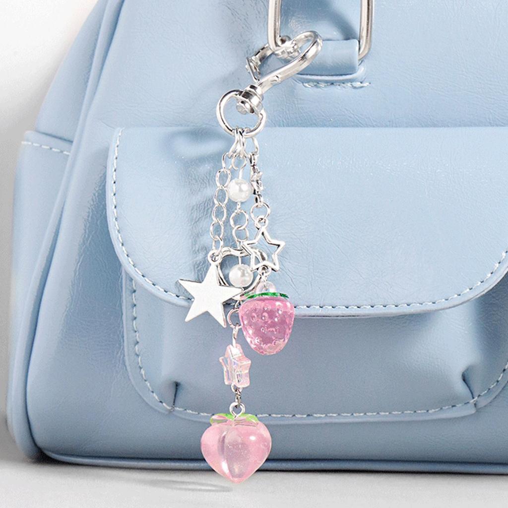 Sweet Phone Charm Decoration Elegant Keychain Adornment Key Rings Pendant Aesthetic Mobile Charm Decorations