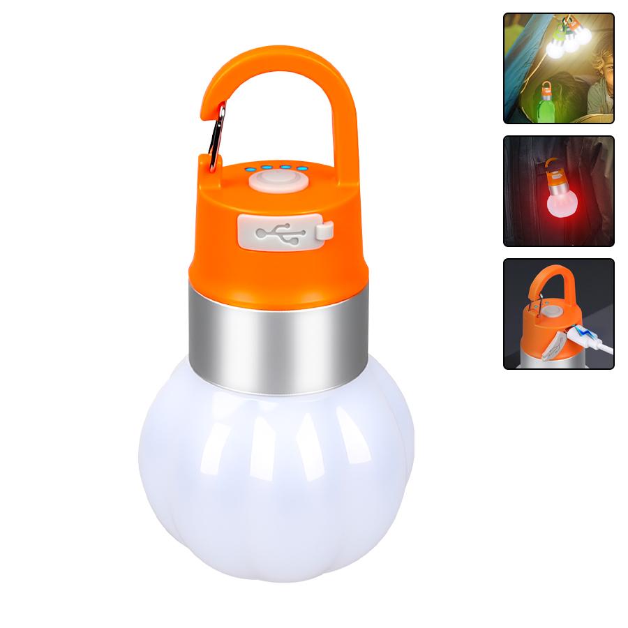 USB-C Rechargeable Camping Light Bulb, Waterproof Portable LED Lantern with Hook for Outdoor Travel Tent Garden Bottle Cap Light