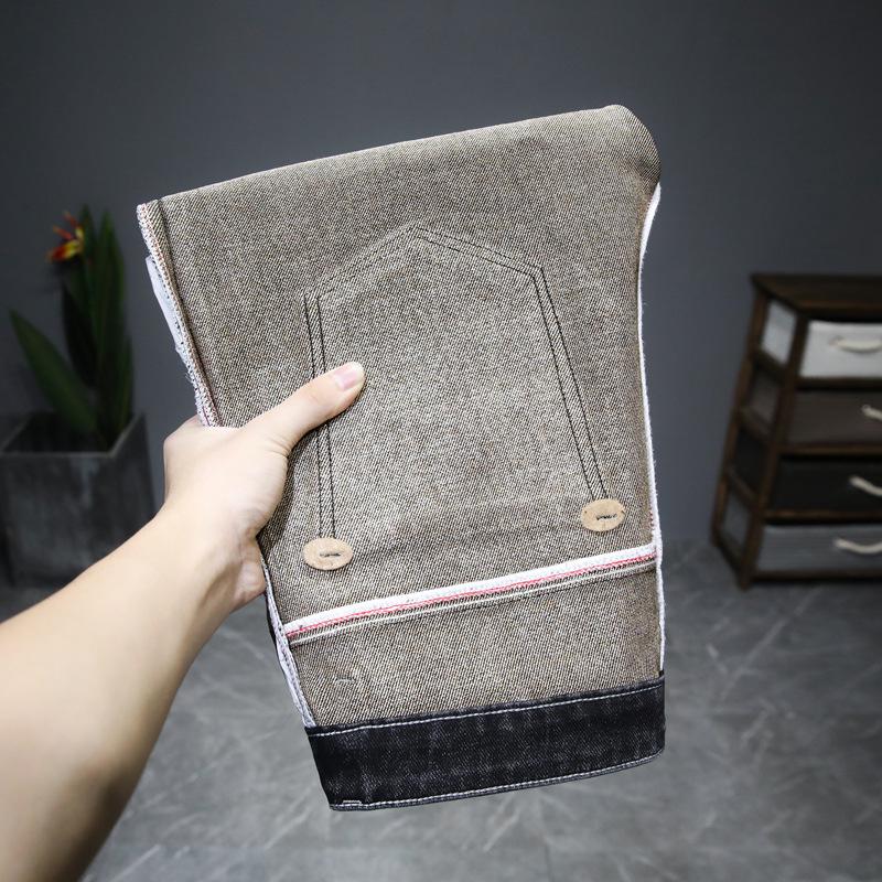 Douyin Trendy Pánské Vysoce Elastické Slim Fit Zimní Džíny - Pohodlné, Cenově Dostupné a Stylová Korejská Móda.