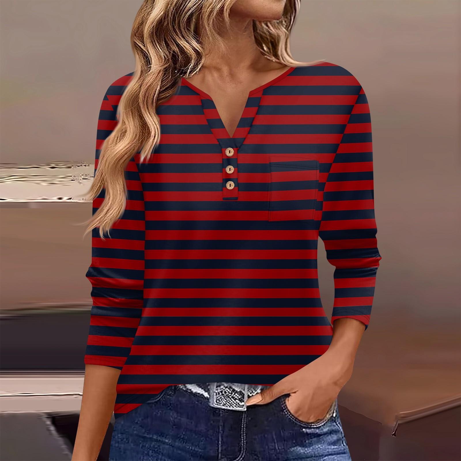 

Женская футболка с длинным рукавом на пуговицах, повседневная, выходного дня, модная, базовая, с V-образным вырезом, обычная, с карманом XL винный