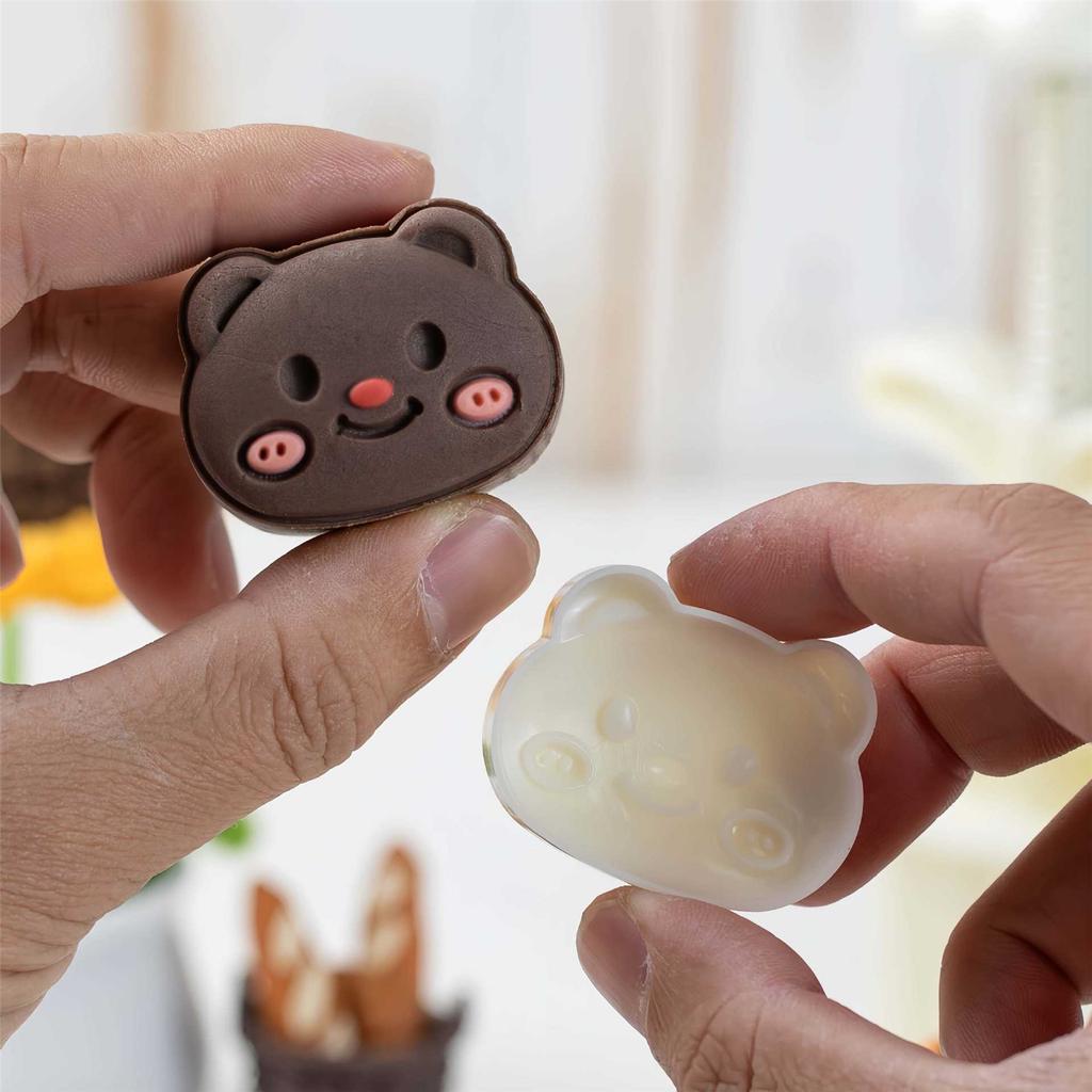 Bear Shape Moon Cake Press Molds Cookie Stamp Chinese MidAutumn Moon Cake Maker Decorating Tool for Making Cookie