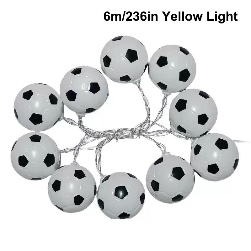 Football String Lights - Soccer Ball Fairy Lightts, Outdoor Waterproof Lamp String | Energy Efficient Soccer Ball Themed Lights