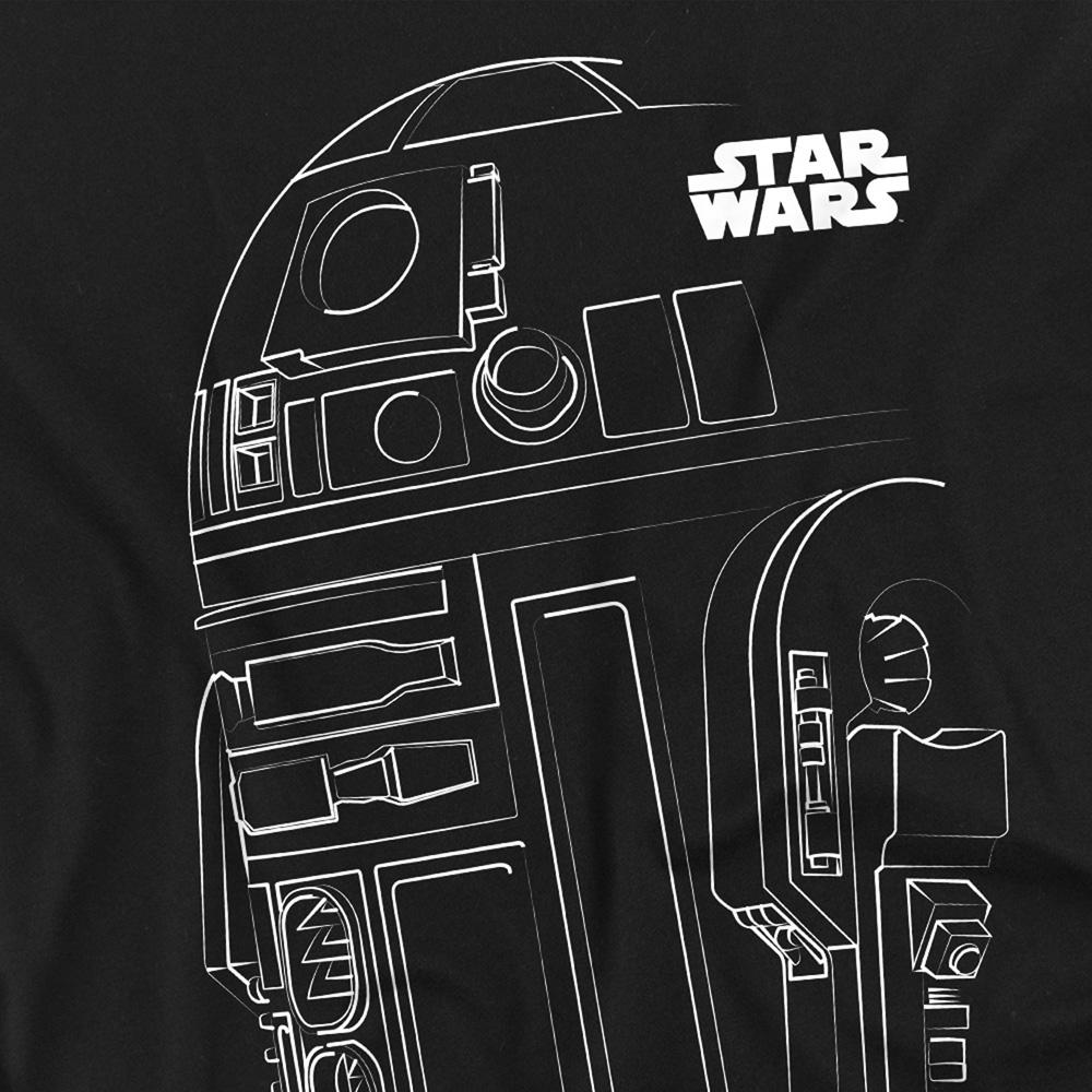 Star Wars Unisex Adult R2-D2 Outline Long-Sleeved T-Shirt