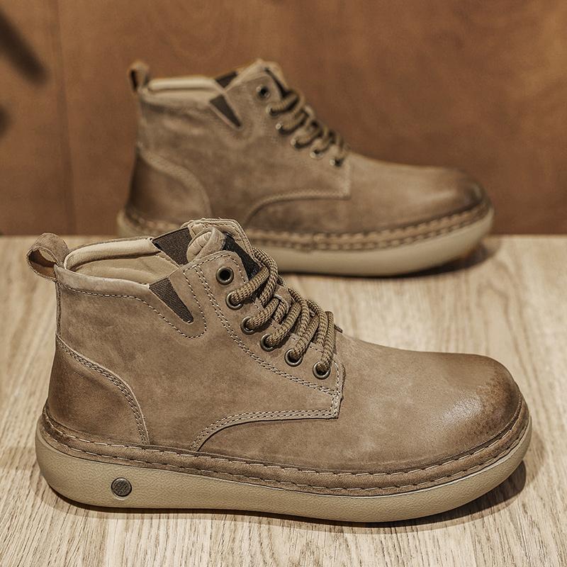 Men Boots Winter High Top Leather Shoes Fashion Shoes Fashion Ankle Boots Business Casual Outdoor Shoes Male Sneakers New