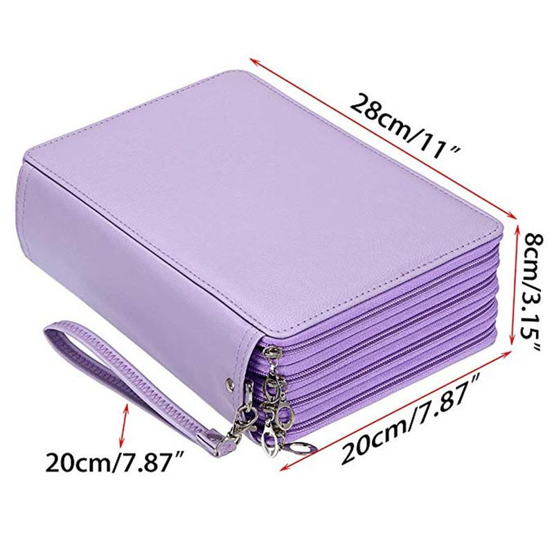 PU Material Large Capacity Pencil Case 200 Holes Student Stationery Bag Art Painting Supplies Roll Up Pen Curtain