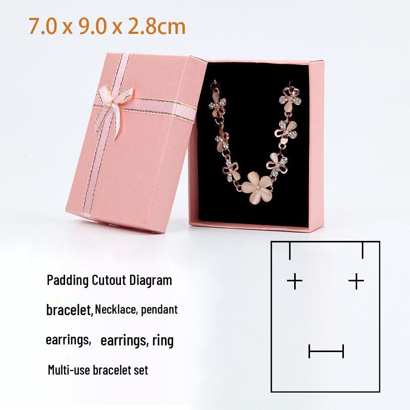 Gold-Edged Jewelry Gift Box: 7x9x2.8 Necklace Packaging