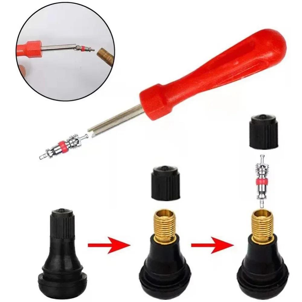 Slotted Handle Tire Valve Stem Core Remover Screwdriver Removal Tool Car Bike Bicycle Motorcycle Tire Repair Tool Car Accessory