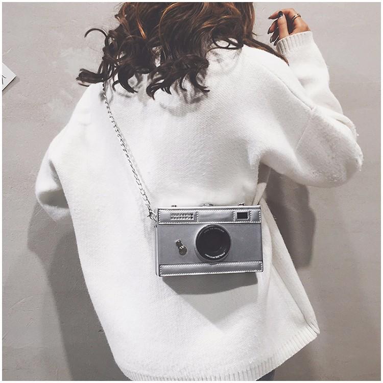 Box bag women 2025 new Korean version fashion retro personality creative versatile chain crossbody camera bag