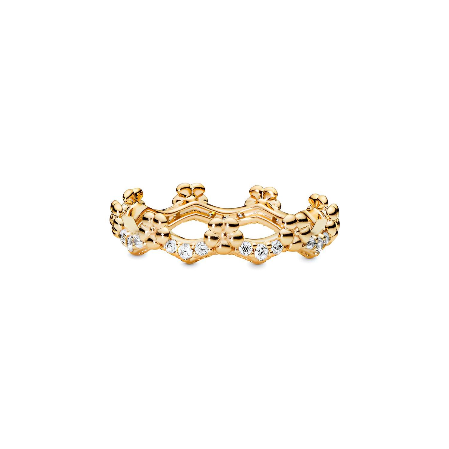 Pandora Shine Floral Crown Ring Women rings Gold 167924CZ 52