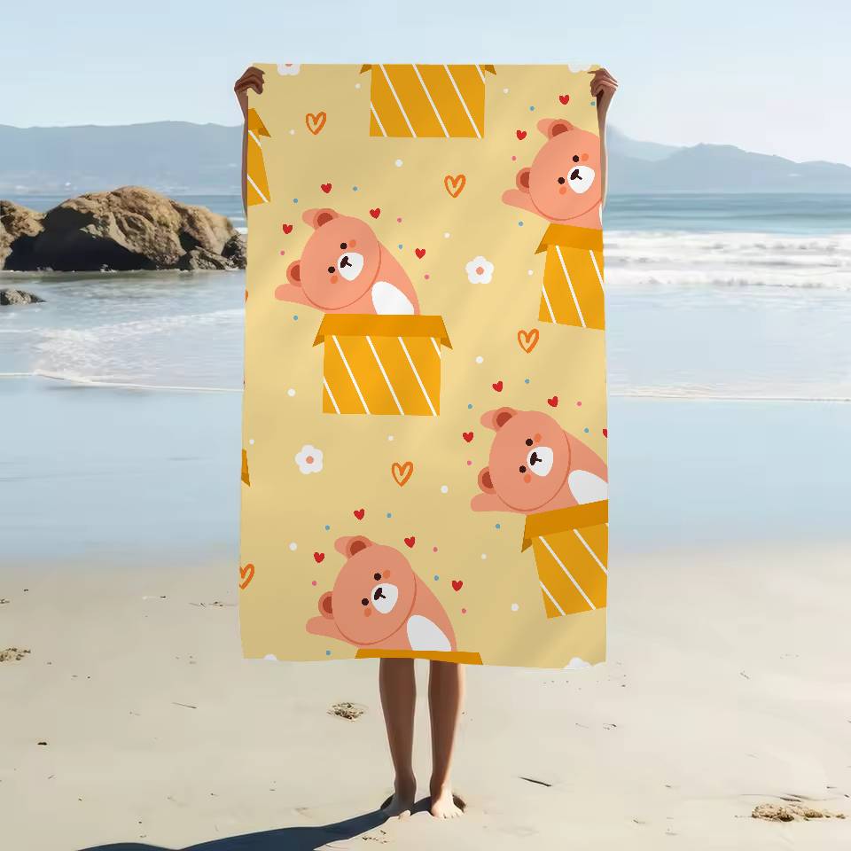 Cartoon Animal Patterns Beach Towel Colorful Bath Towels For Girl Microfiber Quick Dry Sand Free Beach Yoga Spa Gym Pool