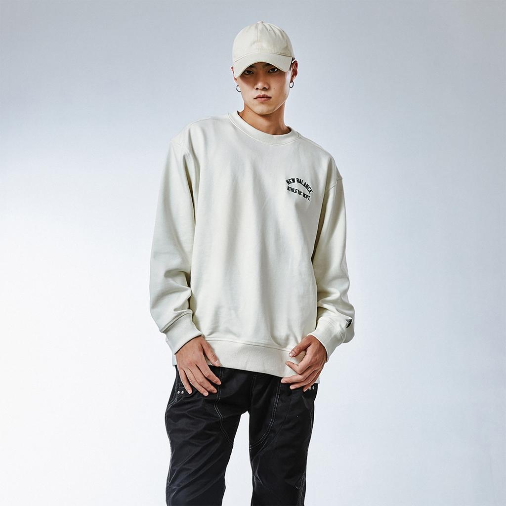 New Balance Athelitics Sweatshirt Asia Sizing 'White' Unisex AMT41312-CIC