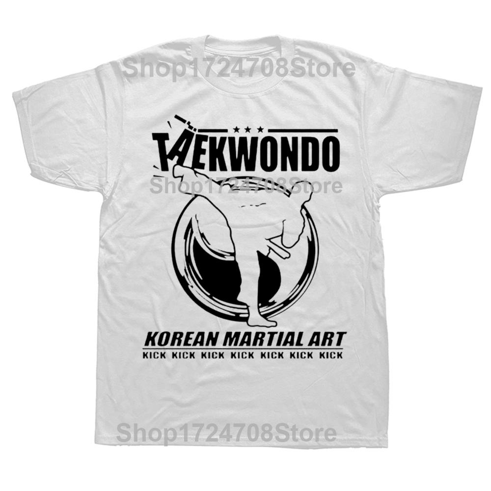 Karate Taekwondo Funny Cat Jiu Jitsu Korean Martial Arts Kick Fighting T Shirt Oversize Printed Casual Tee Casual Short Sleeve