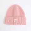 Wool hat women's autumn and winter new letter R standard knitted hat flanged ear protection warm Internet celebrity cold hat tide