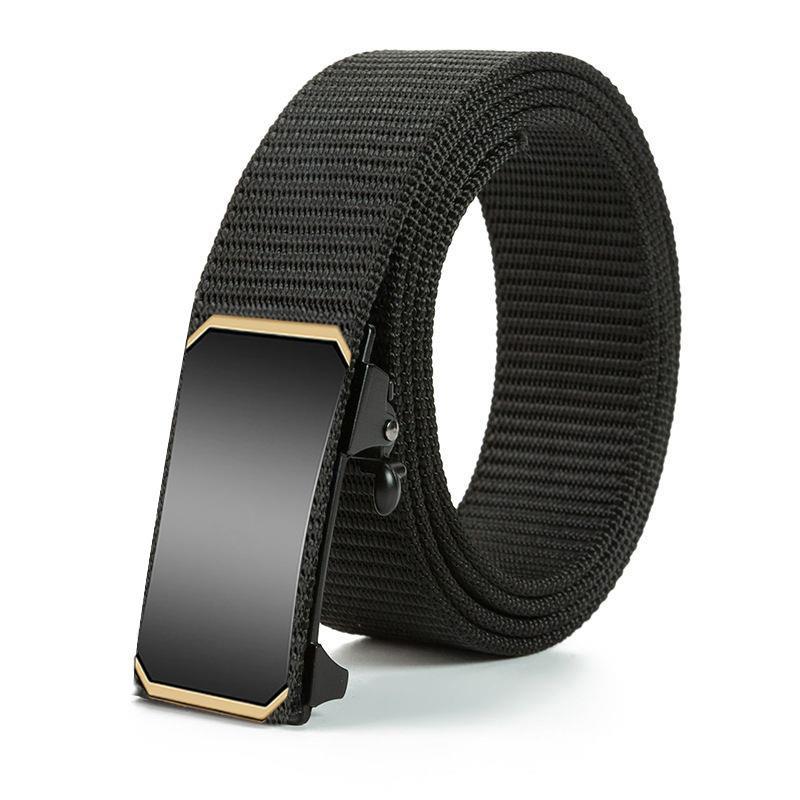 Men'S Toothless Automatic Buckle Woven Canvas Belt Belt Casual Nylon Tactical Pants Belt Military Training Outdoor Belt