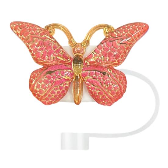 Cute Butterfly Straw Caps Silicone Toppers Covers for 10mm Straws, Dust-Proof Reusable Party Charms Guests Tumblers, Colorful Tips Accessories Coffee