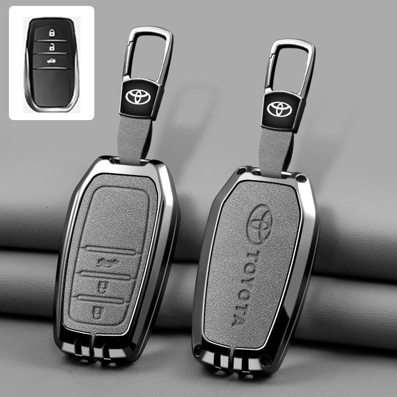 Car Key Case Cover for Toyota Land Cruiser 200 Prado Crown TLK 200 Yaris Cross Hilux Innova Rav4 Fortuner Camry 55 50 Keychain