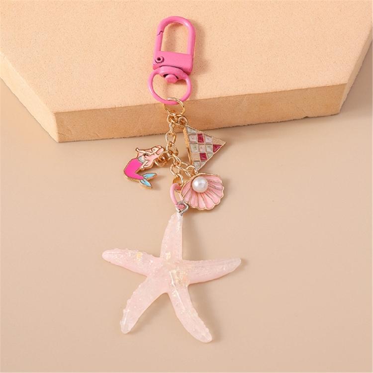 Creative Keychain Shell Car Key Rings Starfishes Key Chain Bag Charm Backpack Pendant Jewelry Accessories