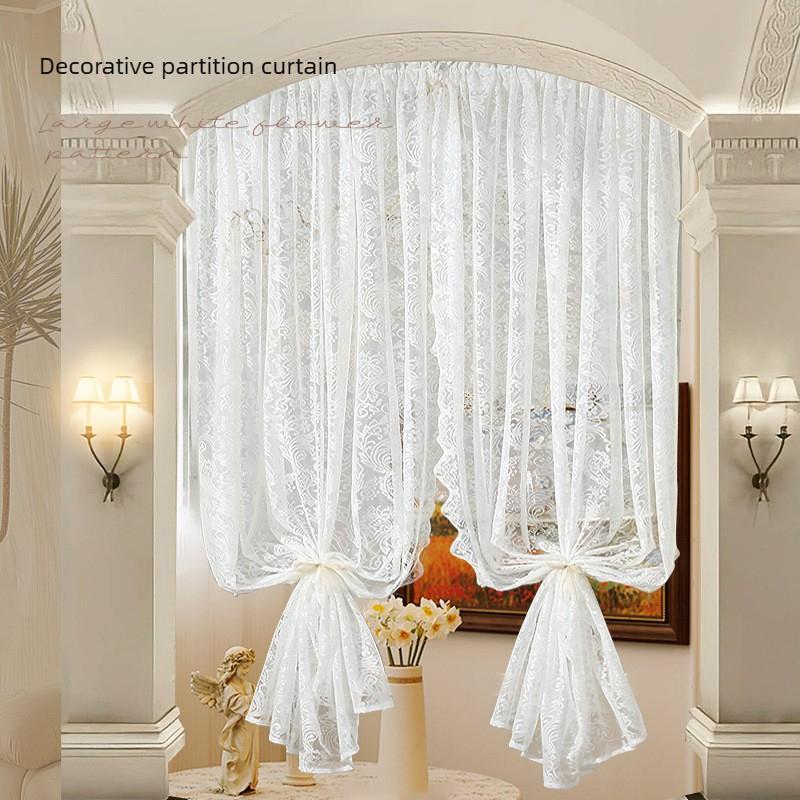 French-style Romantic Lace Blinds, No-drill Velcro Closure, Bedroom/balcony Privacy Curtains