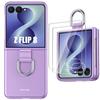 Case for Samsung Galaxy Z Flip 8, Shockproof Protection with Buckle - Purple - 2 Tempered Glasses