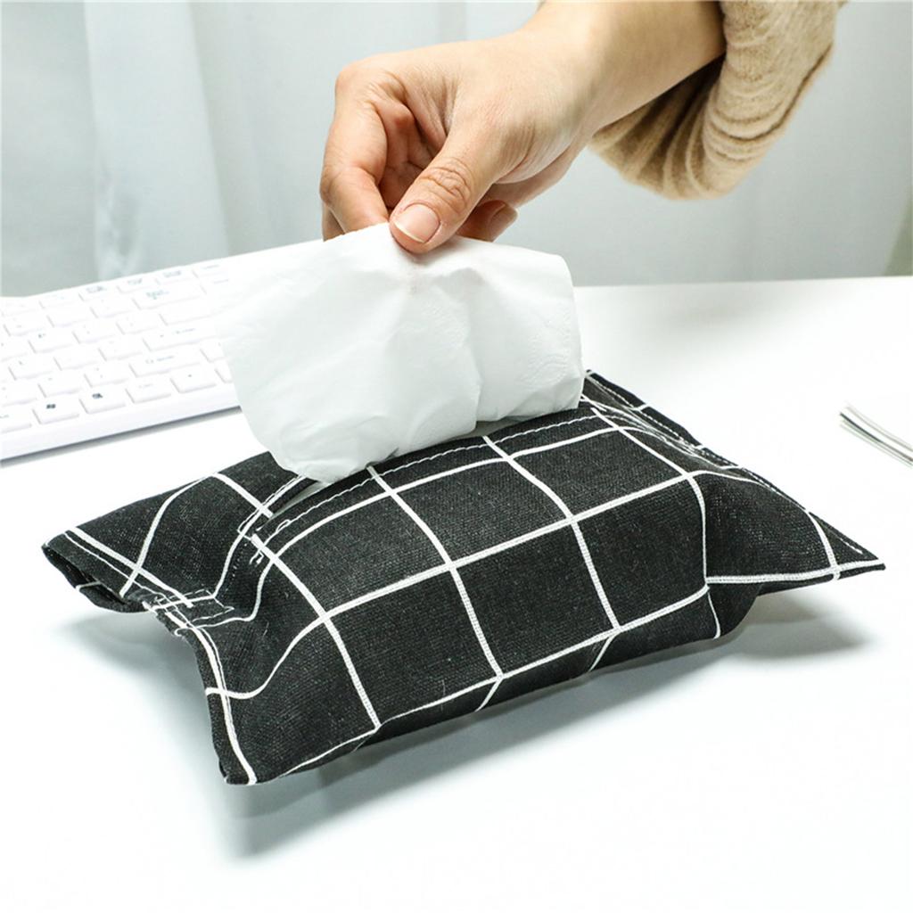 Fabric Roll Tissue Box Holder Simple Durable Tissue Box for Bathroom Bedroom Living Room