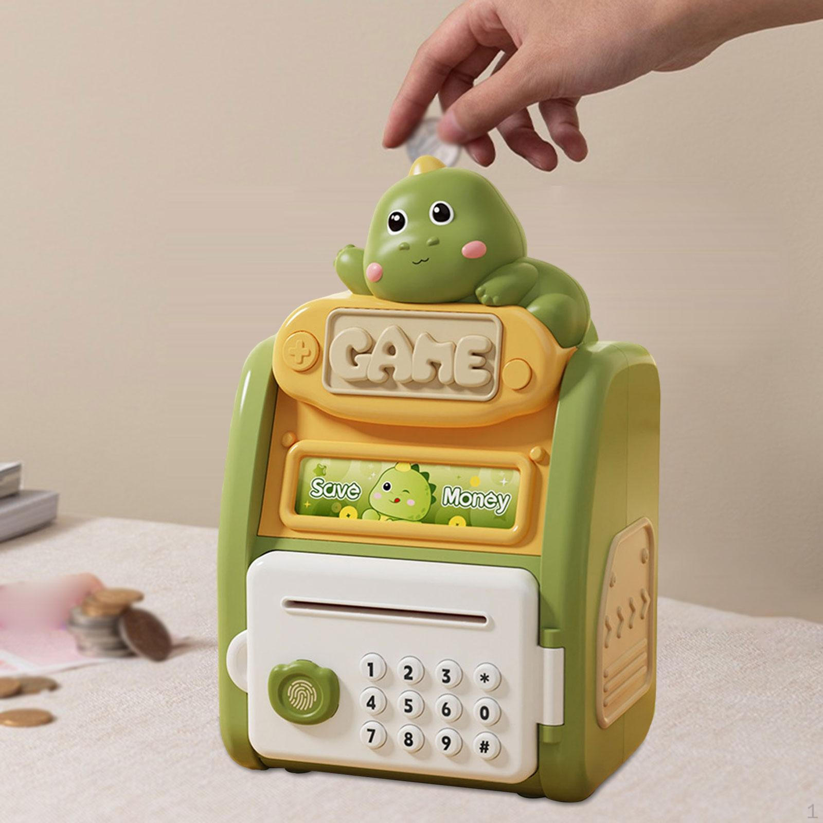 

Банкомат Money Bank for Kids, электронная сберегательная ячейка с функциями отпечатков пальцев и паролей Dinosaur