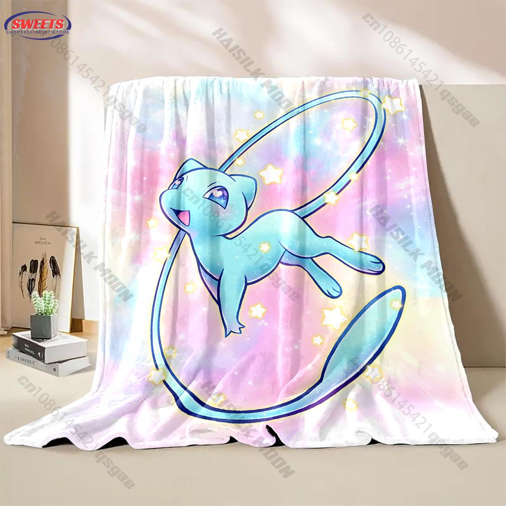 

Best Seller! 3D Pokemon Mew Print Blanket Warm Soft Comfortable Home Bed Travel Blanket Sofa Bedding Cover Blanket Holiday Gift 75x90cm(30x35in)