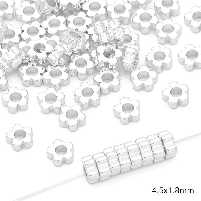 Copper Retention 14K Gold-Filled Plum Blossom Heart Spacers, 925 Silver DIY Ancient Style Jewelry Accessories for Bracelets, Necklaces, Earrings