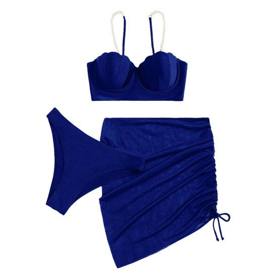 Chic Bathing Suit Underwire Comfy Gathering Summer Woemn Beach Wear