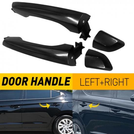 2x Rear Latch Outside Black Door Handle Fit 2017- Elantra Hyundai