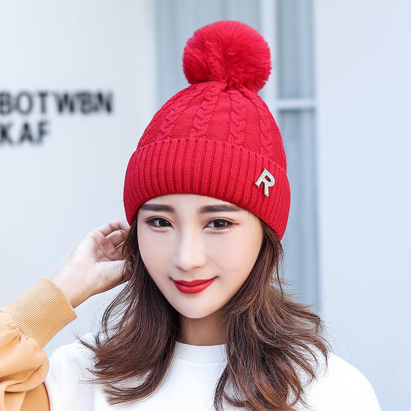Women s Warm Fleece-Lined Knitted Beanie One Size